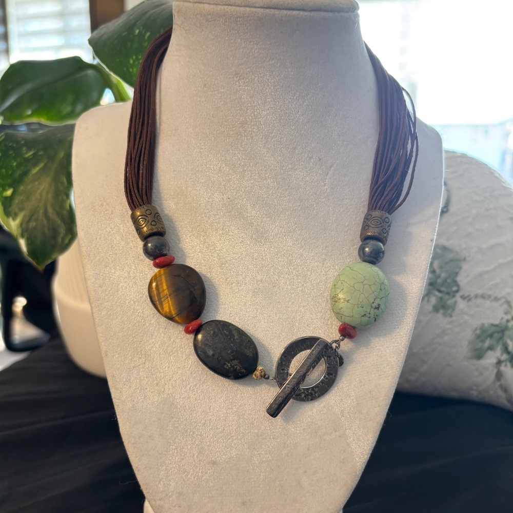 Silpada Sterling Silver & Natural Stone Multi-Strand Necklac - Picture 3 of 4